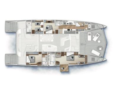 Floor plan of Zenit, a Lagoon Seventy 8 catamaran at English Harbour, Antigua and Barbuda