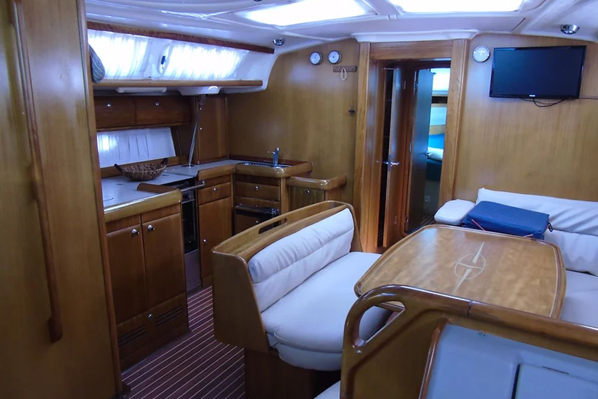 Galley of Daluz, a Bavaria 46 Cruiser sailboat at Municipal Unit of Lefkada, Greece