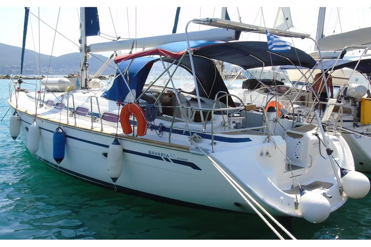 Daluz, a Bavaria 46 Cruiser sailboat at Municipal Unit of Lefkada, Greece