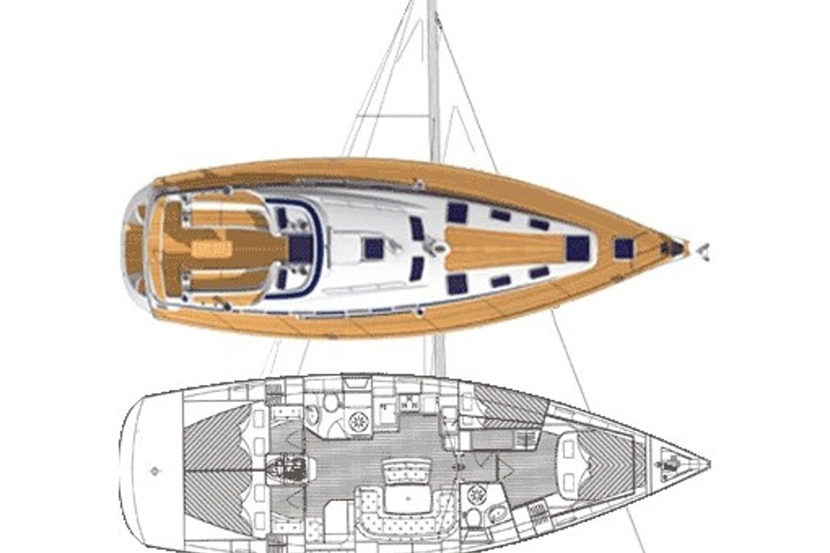 Daluz, a Bavaria 46 Cruiser sailboat at Municipal Unit of Lefkada, Greece