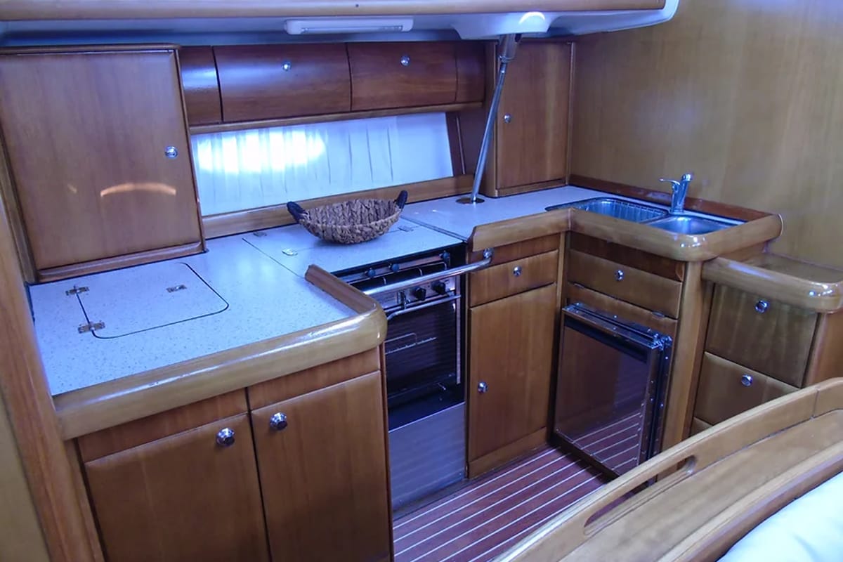 Daluz, a Bavaria 46 Cruiser sailboat at Municipal Unit of Lefkada, Greece