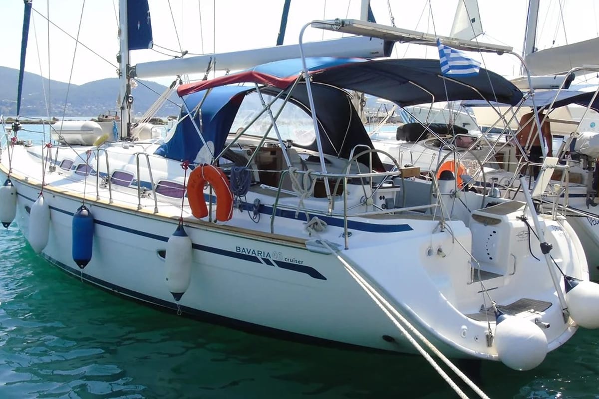 Daluz, a Bavaria 46 Cruiser sailboat at Municipal Unit of Lefkada, Greece