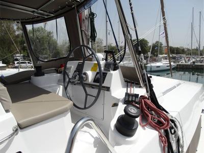 Exterior view of Kos 41.15, a Bali 4.1 catamaran at Municipal Unit of Lefkada, Greece