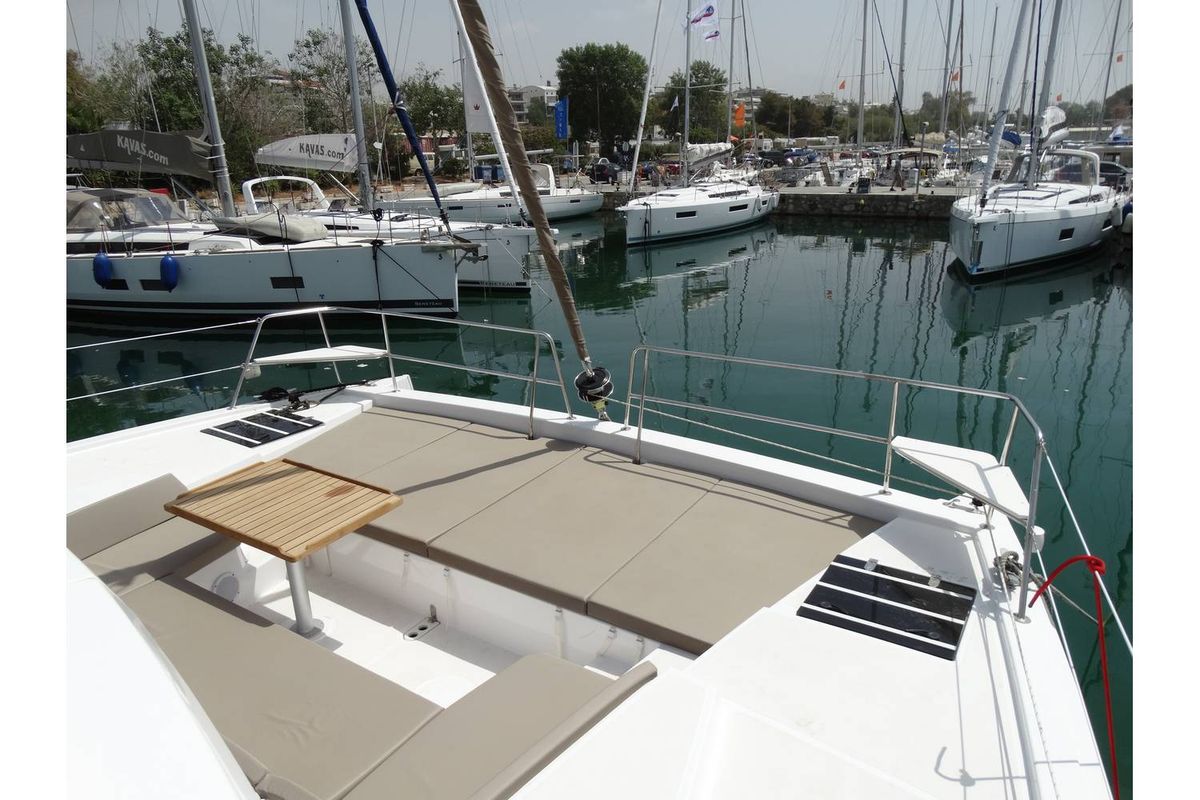 Exterior view of Kos 41.15, a Bali 4.1 catamaran at Municipal Unit of Lefkada, Greece