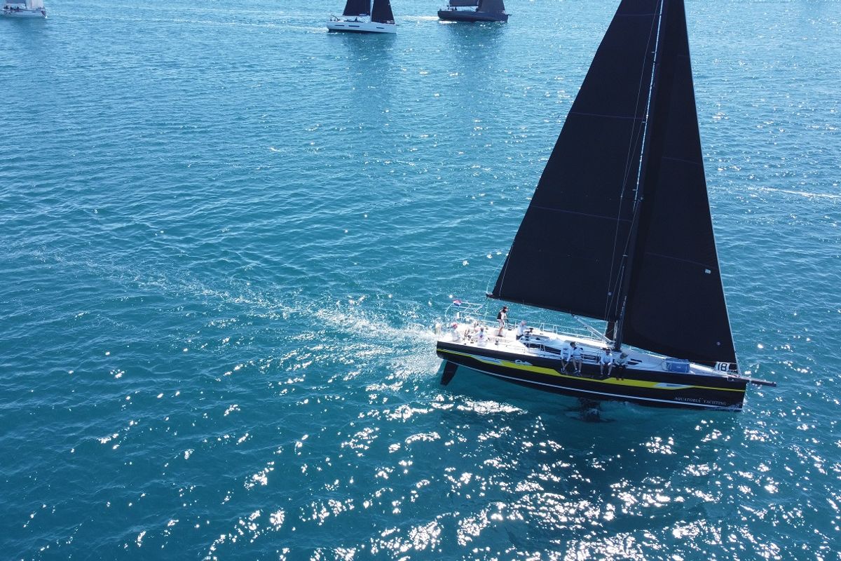 Exterior view of Odin, a Elan E6 sailboat at Pirovac, Croatia