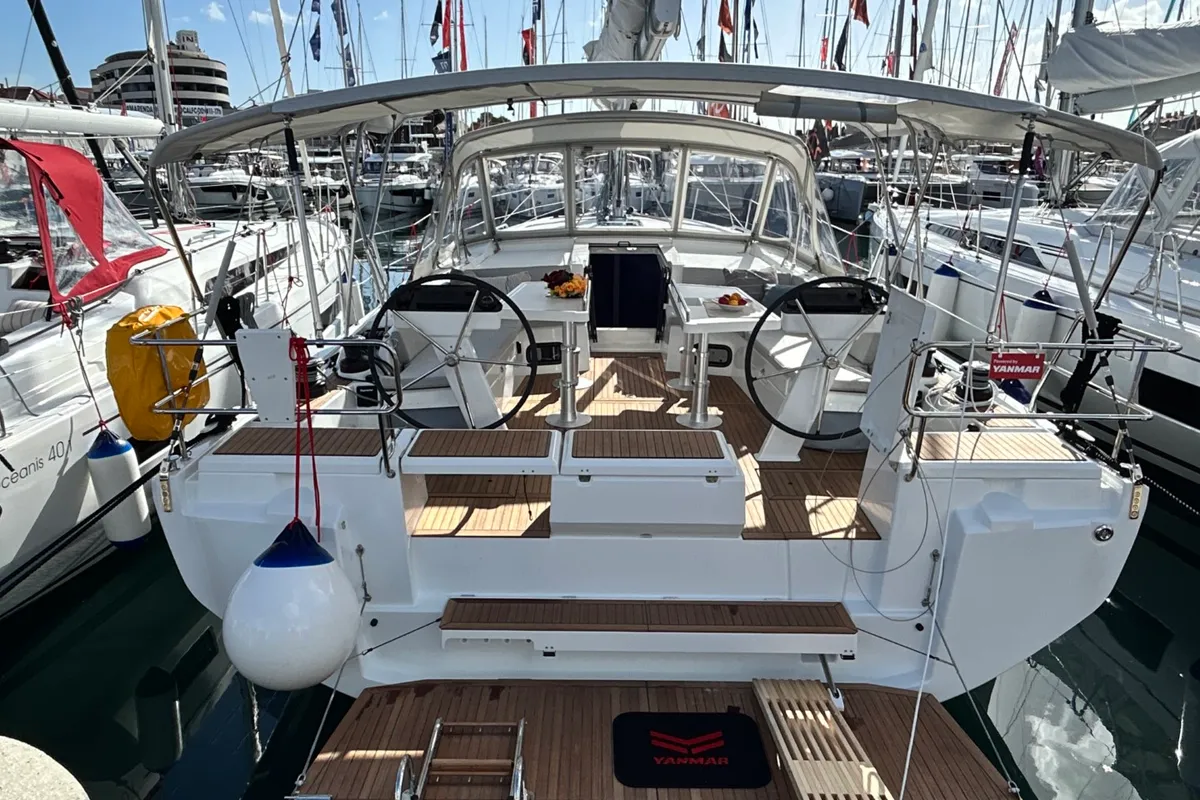 Exterior view of Tide Of Your Life, a Beneteau Oceanis 47 sailboat at Split, Croatia