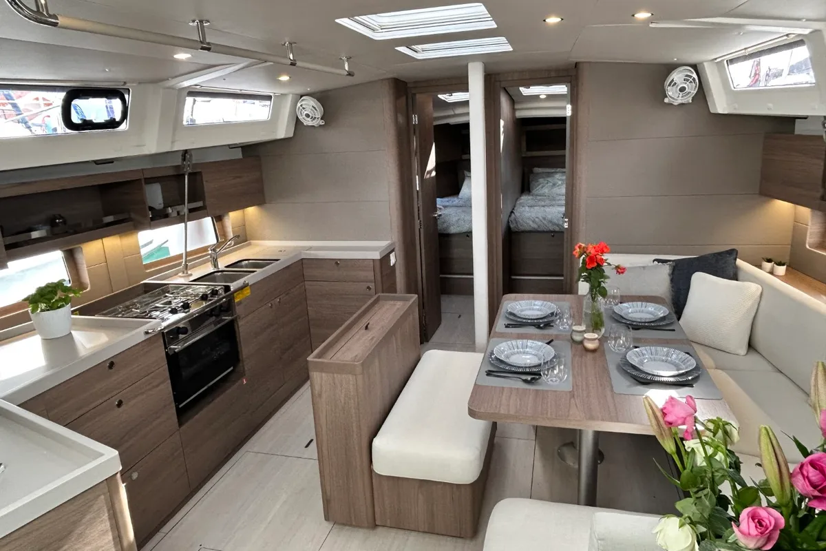 Salon of Tide Of Your Life, a Beneteau Oceanis 47 sailboat at Split, Croatia