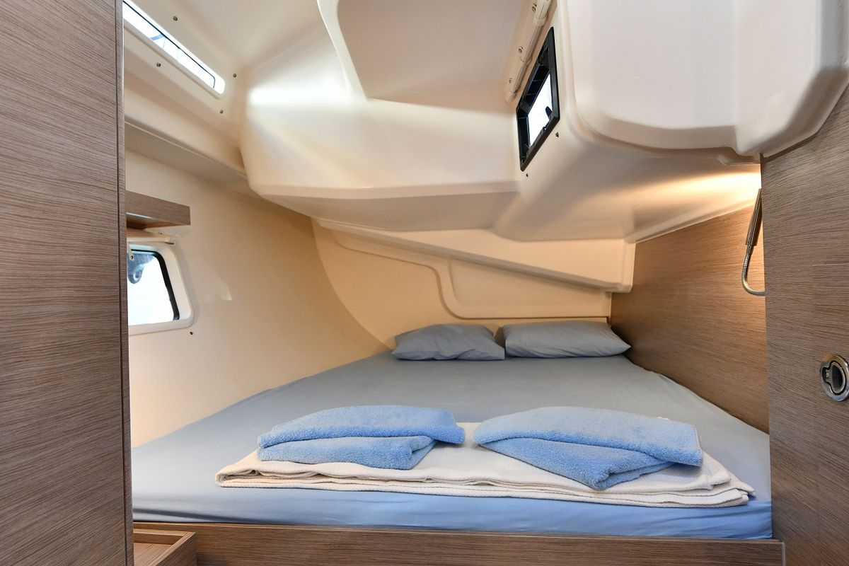 Cabin on Lauda, a Hanse Yachts Hanse 418 sailboat at Fethiye, Turkey