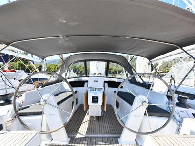 Cockpit of Lauda, a Hanse Yachts Hanse 418 sailboat at Fethiye, Turkey