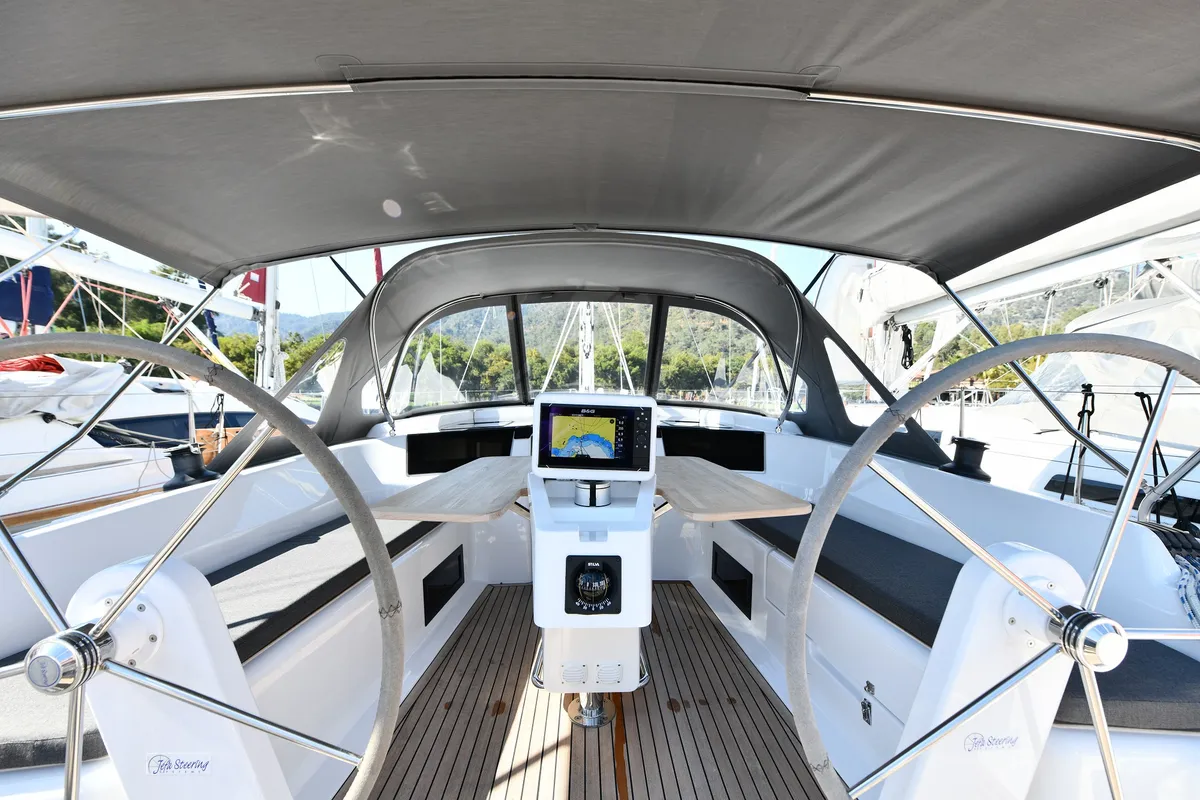 Lauda, a Hanse Yachts Hanse 418 sailboat at Fethiye, Turkey