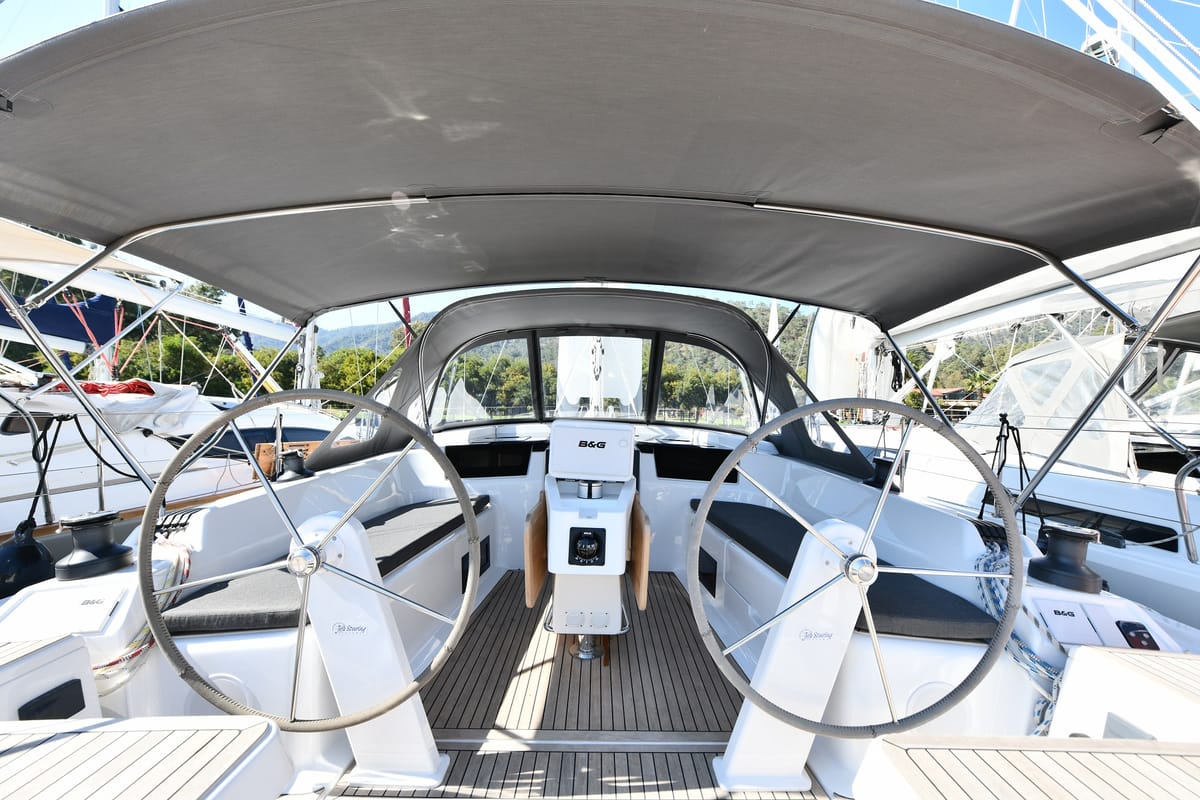 Lauda, a Hanse Yachts Hanse 418 sailboat at Fethiye, Turkey