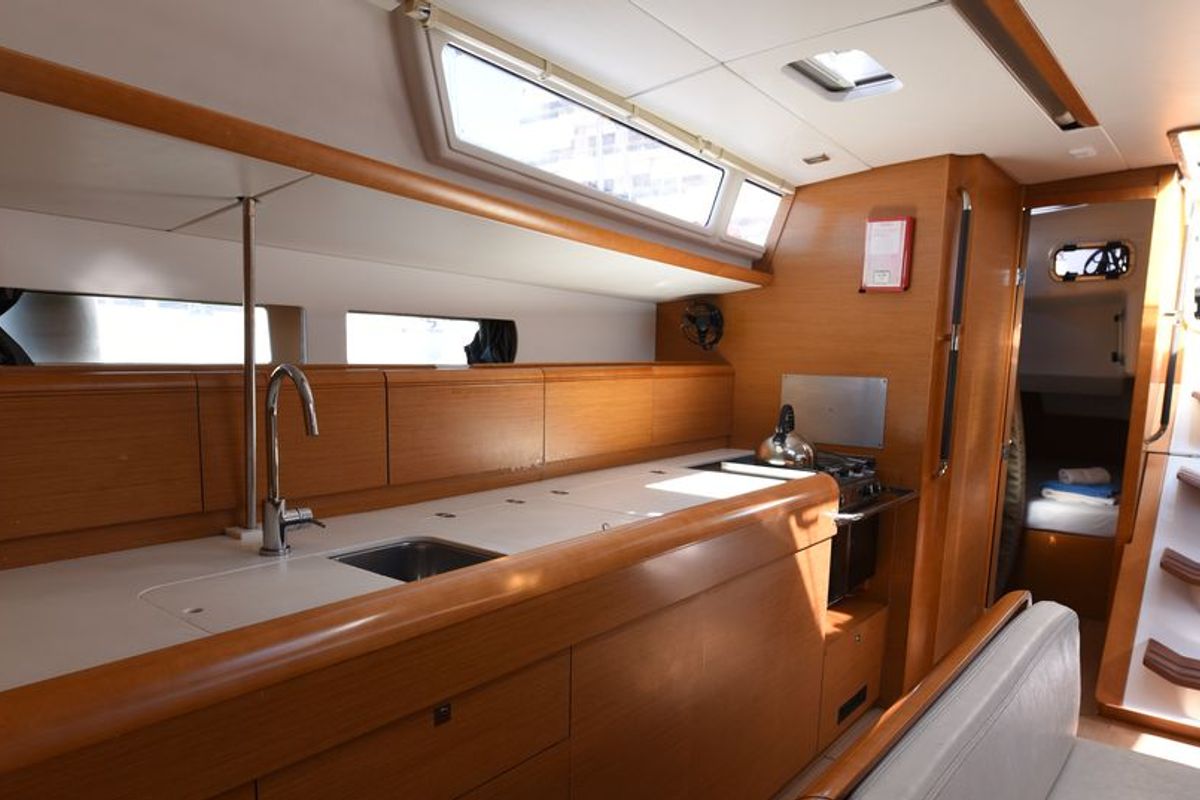 Galley of Thoe, a Jeanneau Sun Odyssey 469 sailboat at Volos Municipality, Greece