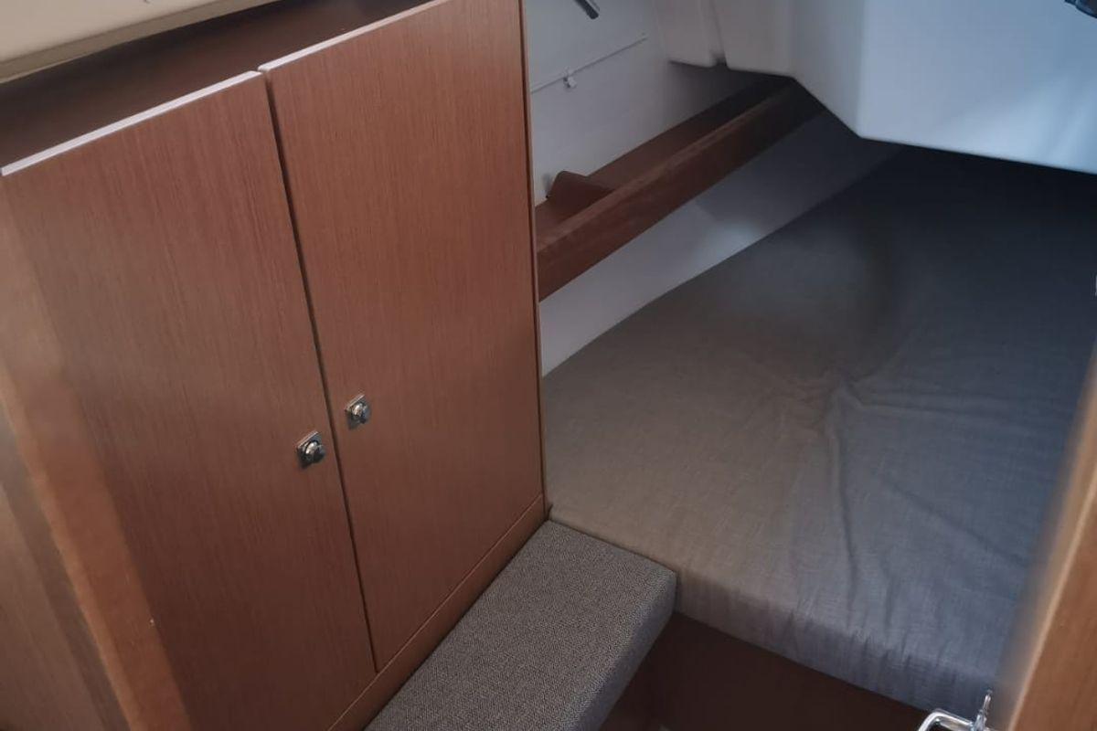 Cabin on Happy, a Bavaria Cruiser 34 sailboat at Punat, Croatia