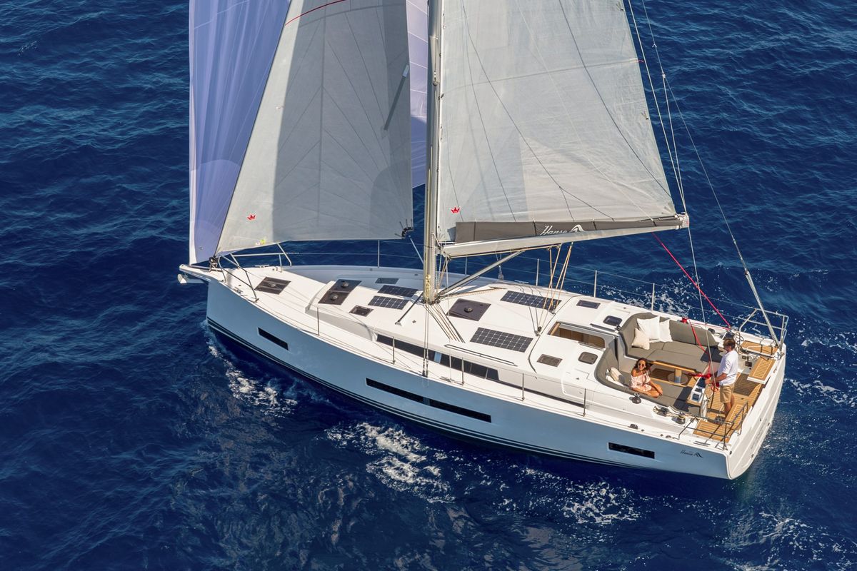 Exterior view of NEW 2026, a Hanse Yachts Hanse 410 sailboat at Capo d'Orlando, Italy