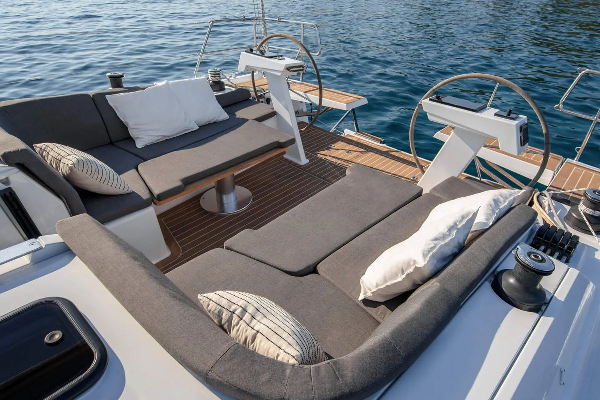 Deck of NEW 2026, a Hanse Yachts Hanse 410 sailboat at Capo d'Orlando, Italy