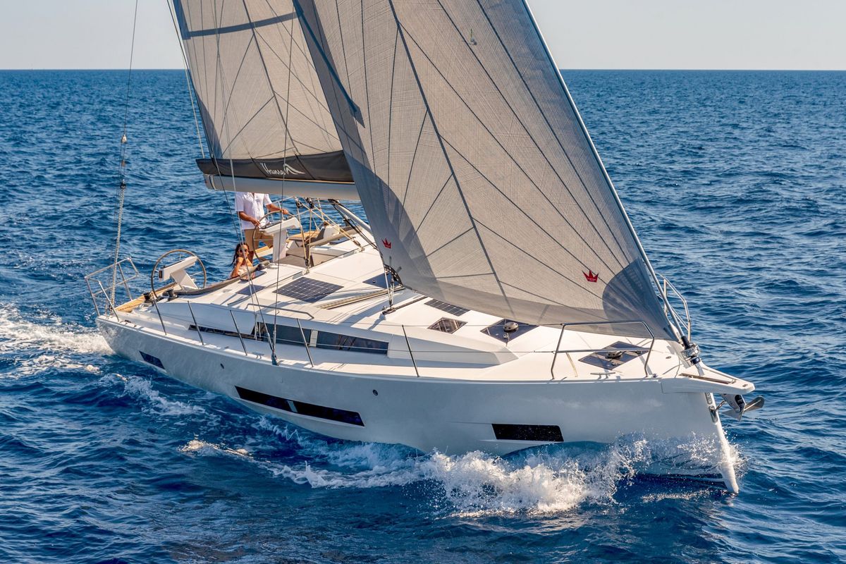 Exterior view of NEW 2026, a Hanse Yachts Hanse 410 sailboat at Capo d'Orlando, Italy