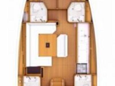 Floor plan of Alexandra, a Jeanneau Sun Odyssey 469 sailboat at Athens, Greece