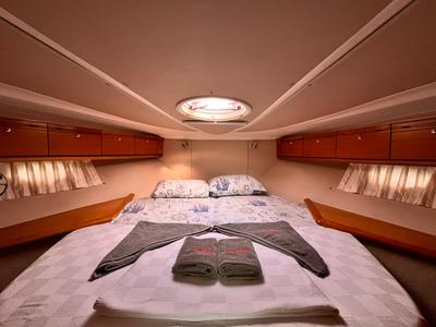 Cabin on Amigo, a Bavaria 37 Sport yacht at Fethiye, Turkey