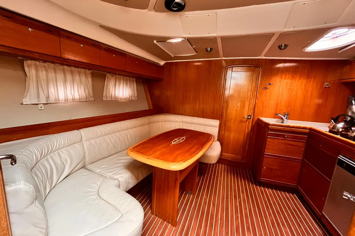 Galley of Amigo, a Bavaria 37 Sport yacht at Fethiye, Turkey