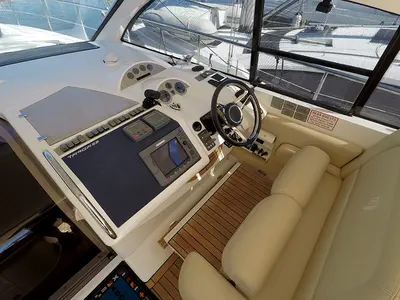 Cockpit of Katrin, a Fairline Boats Fairline Targa 52 GT yacht at Grad Šibenik, Croatia
