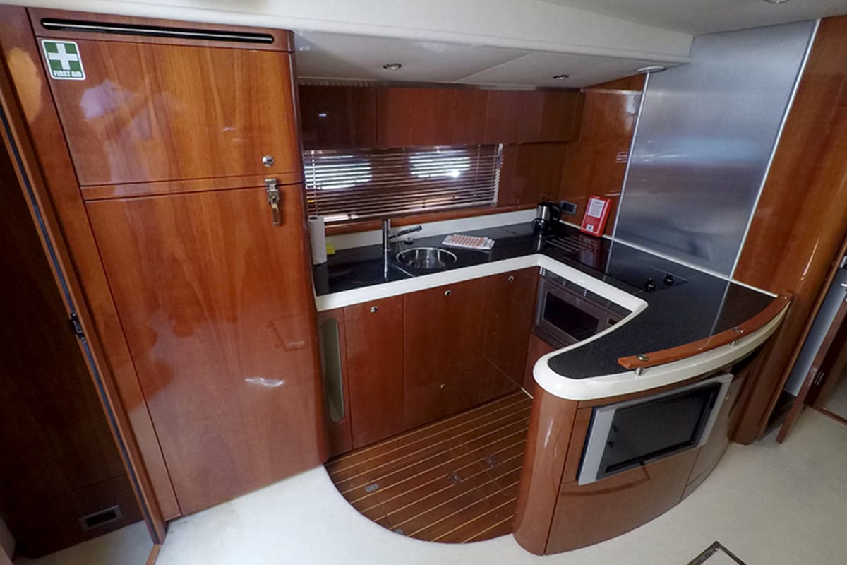Galley of Katrin, a Fairline Boats Fairline Targa 52 GT yacht at Grad Šibenik, Croatia