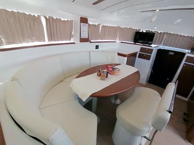 Salon of Grey Pearl, a Lagoon 380 catamaran at Grad Šibenik, Croatia