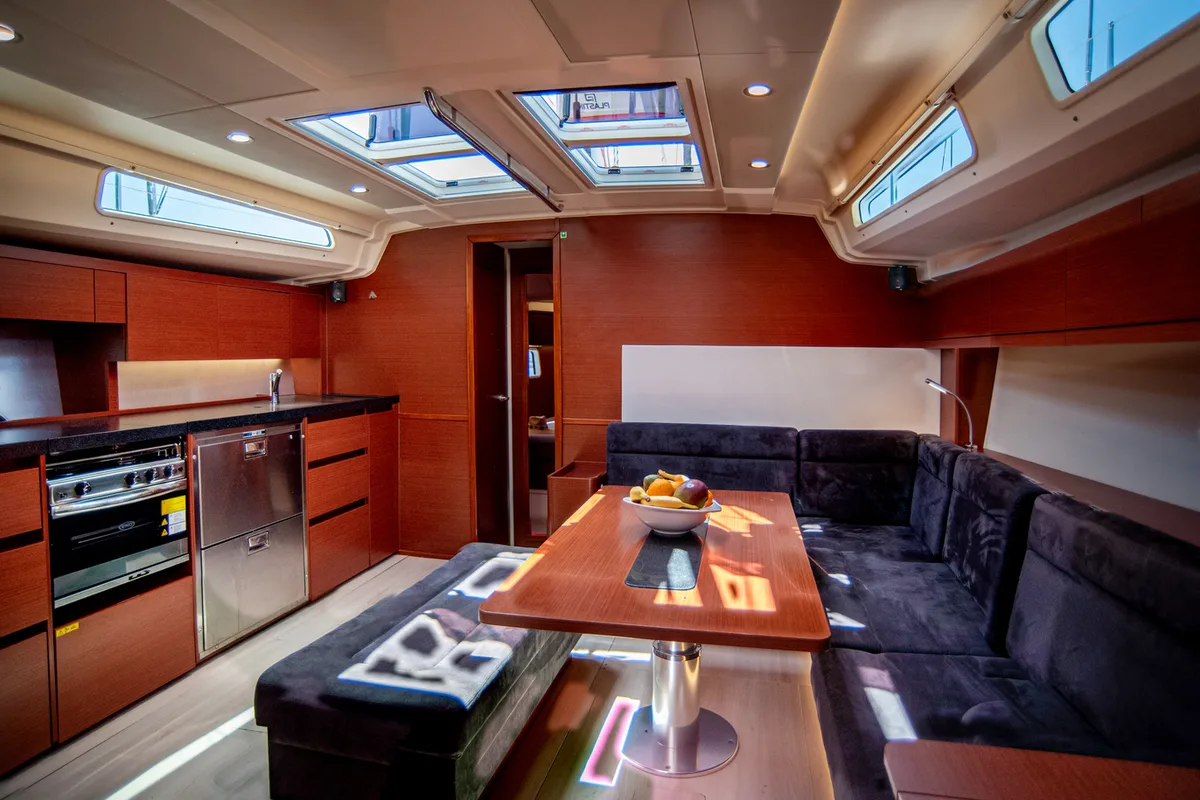 Salon of Quantum Wave, a Hanse Yachts Hanse 508 sailboat at Preveza, Greece