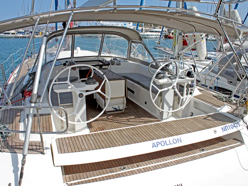 Apollon, a Bavaria Bavaria 55 Cruiser sailboat at Lavreotiki Municipal Unit, Greece