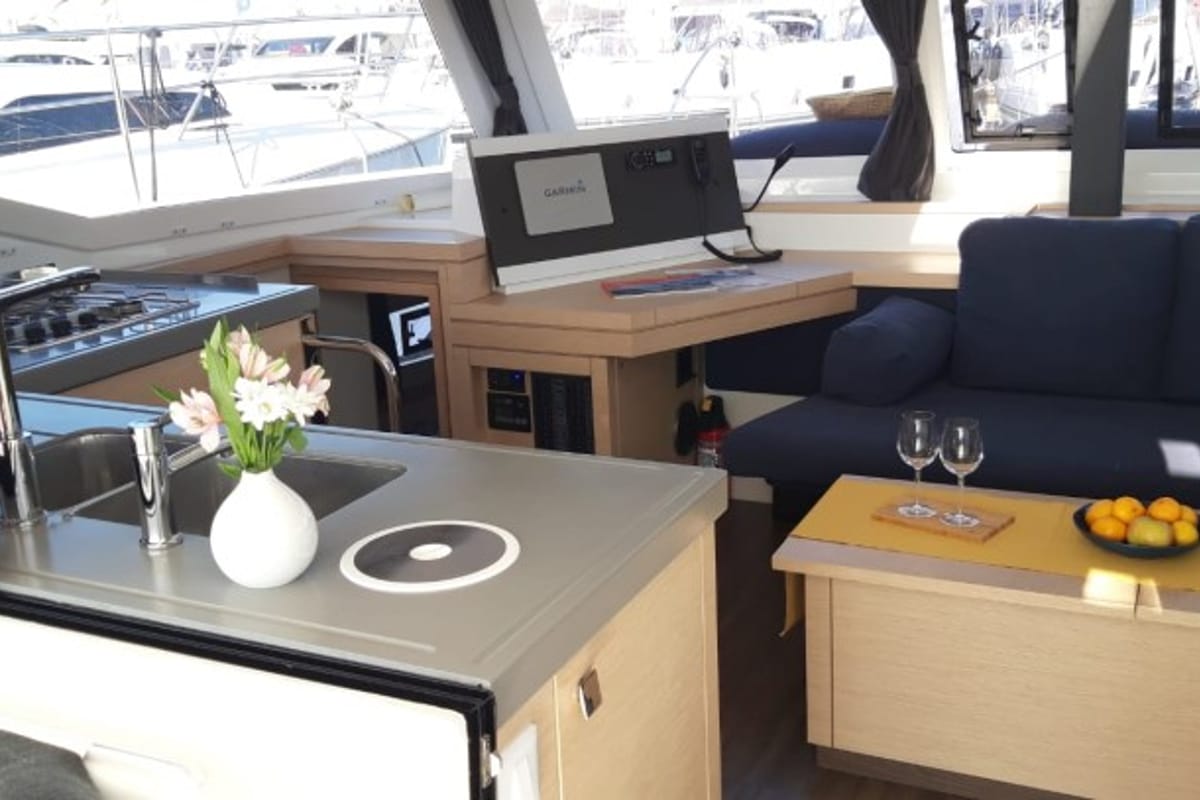 Galley of Nala, a Fountaine Pajot Lucia 40 catamaran at Seget Donji, Croatia