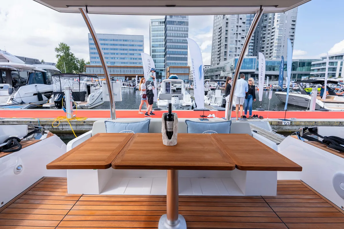 Deck of Supernova, a Sessa Marine Sessa F48 yacht at Općina Sukošan, Croatia