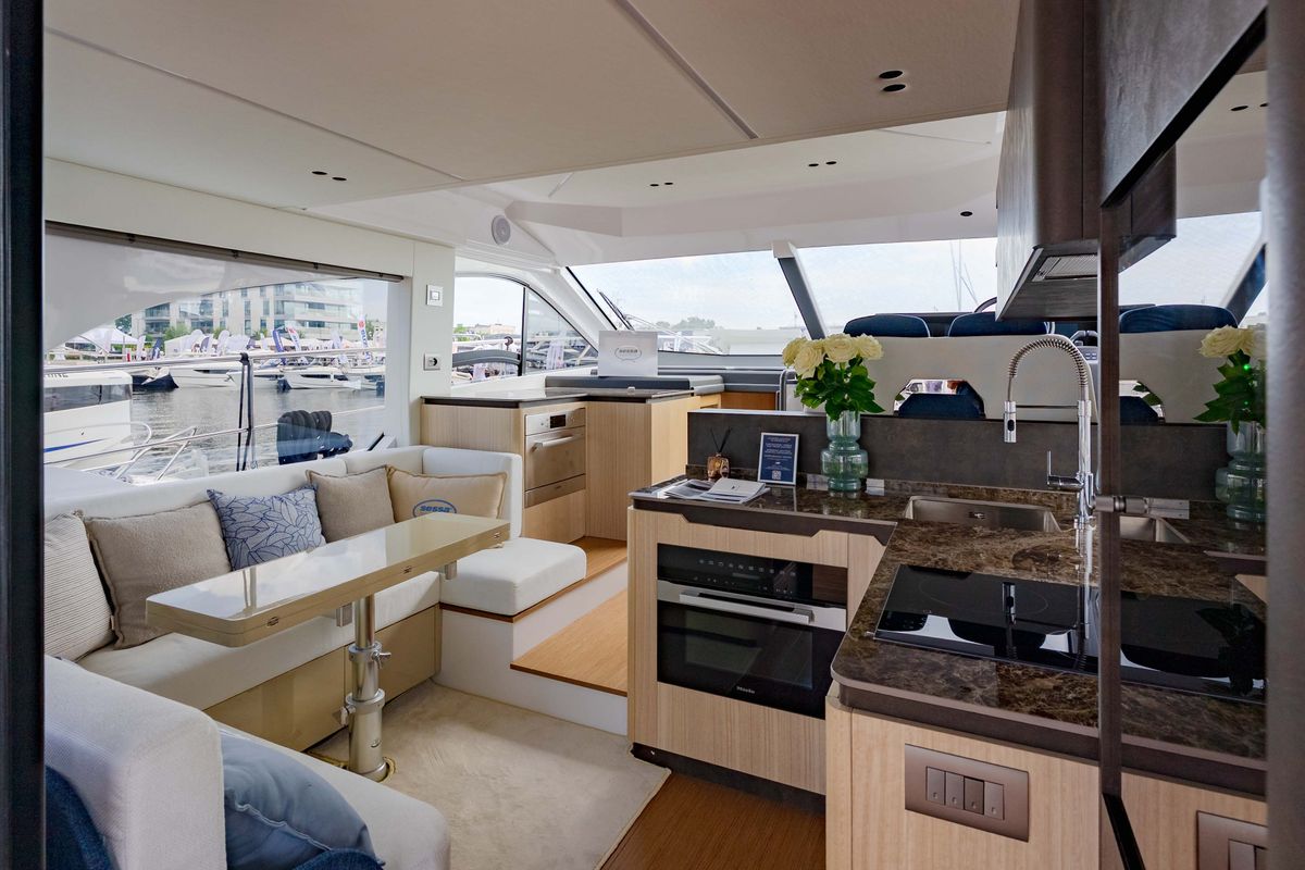 Galley of Supernova, a Sessa Marine Sessa F48 yacht at Općina Sukošan, Croatia