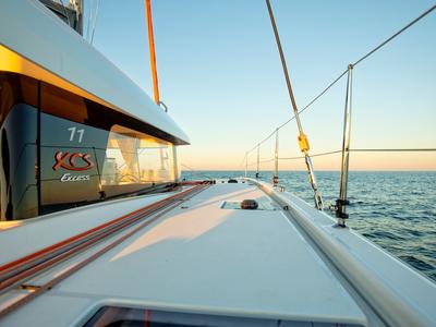 Deck of Spark Of Sea, a Excess 11 catamaran at Općina Rogoznica, Croatia