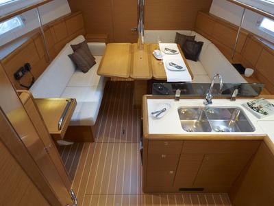 Salon of Star Fish, a Jeanneau Sun Odyssey 389 sailboat at Propriano, France