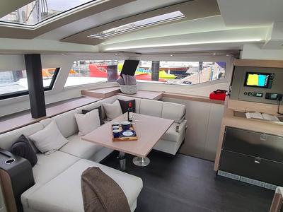 Salon of La Grange, a Fountaine Pajot Elba 45 catamaran at Zadar, Croatia