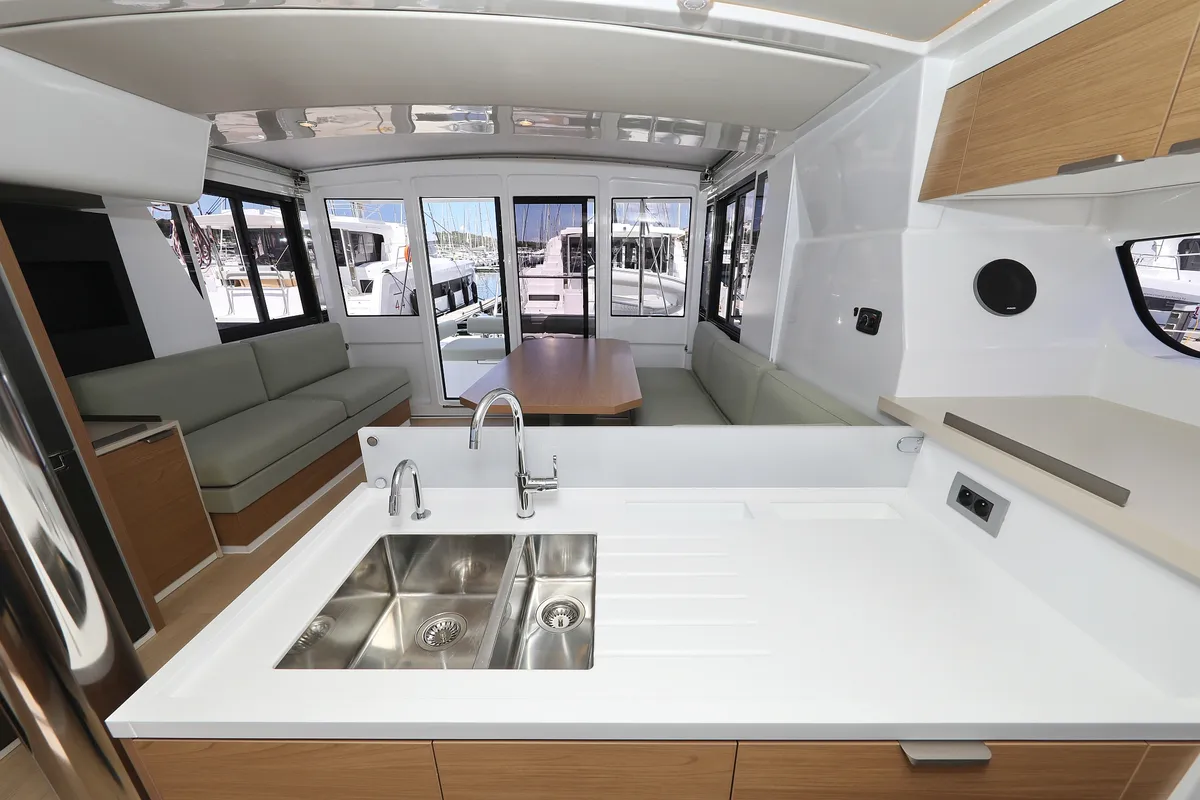 Galley of Kamla, a Bali 4.2 catamaran at Grad Biograd na Moru, Croatia