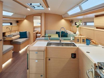 Galley of 3 Amigos, a Jeanneau Sun Odyssey 449 sailboat at Primošten, Croatia