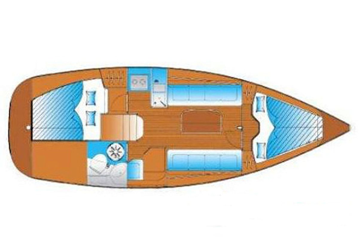 Floor plan of Guantanamera, a Bavaria 30 Cruiser sailboat at Yerseke, Netherlands