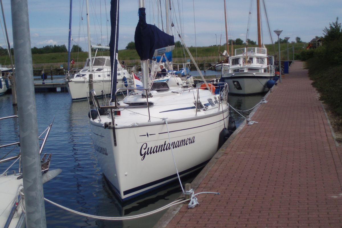 Exterior view of Guantanamera, a Bavaria 30 Cruiser sailboat at Yerseke, Netherlands