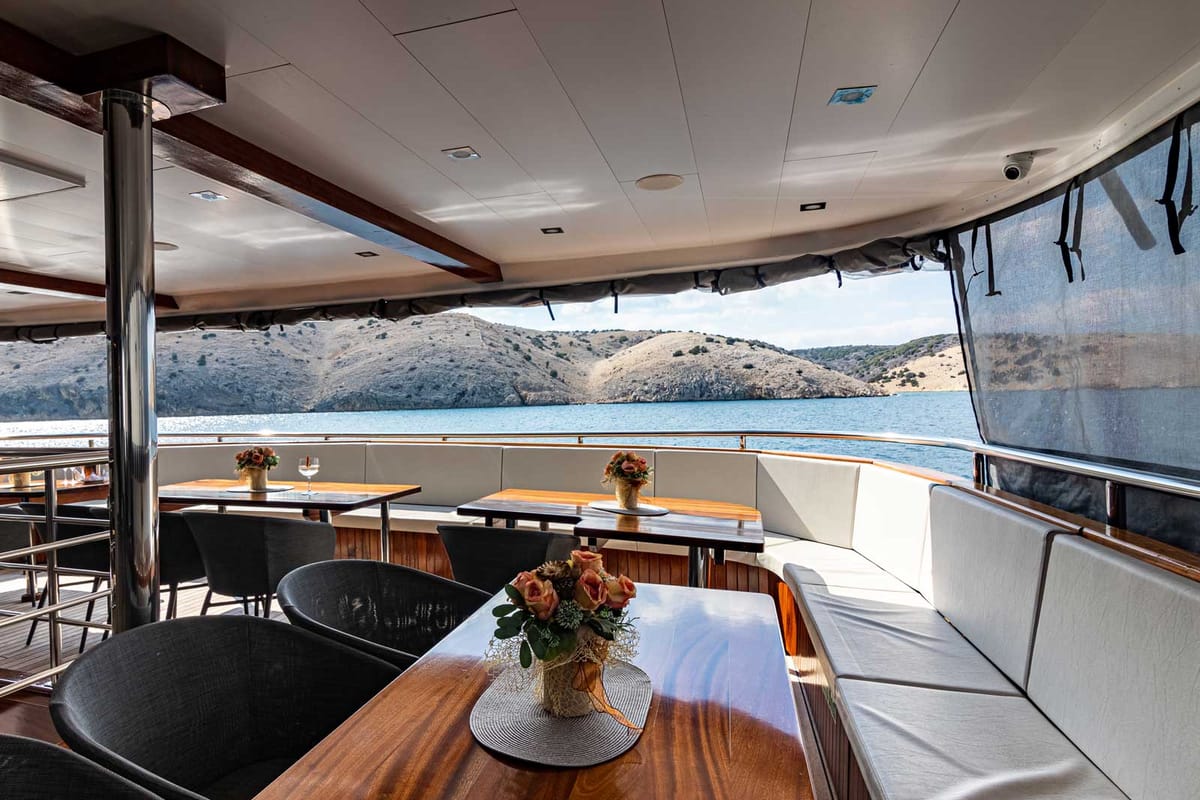 Deck of Suzana, a Gulet Luxury Motor Yacht yacht at Split, Croatia