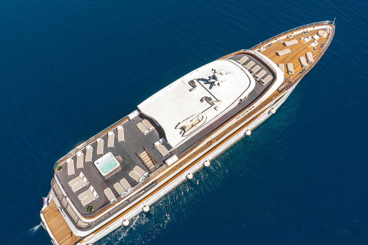 Exterior view of Suzana, a Gulet Luxury Motor Yacht yacht at Split, Croatia