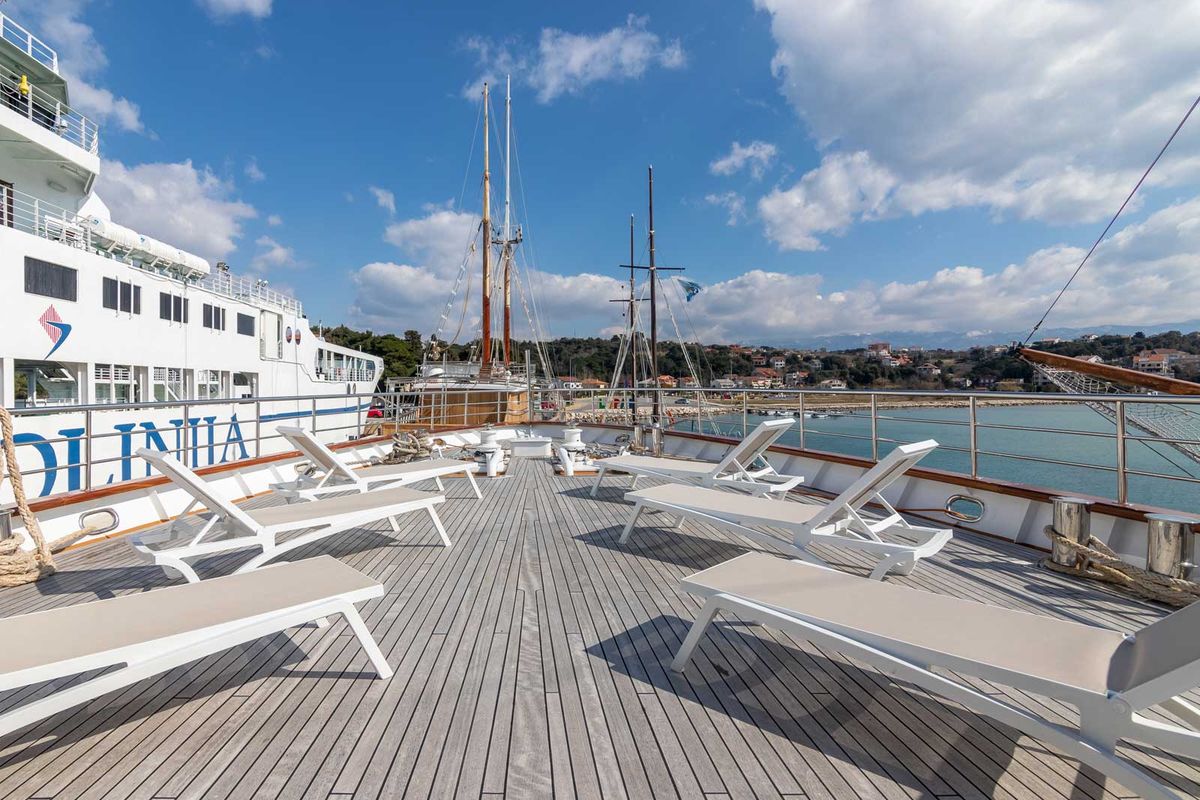 Deck of Suzana, a Gulet Luxury Motor Yacht yacht at Split, Croatia