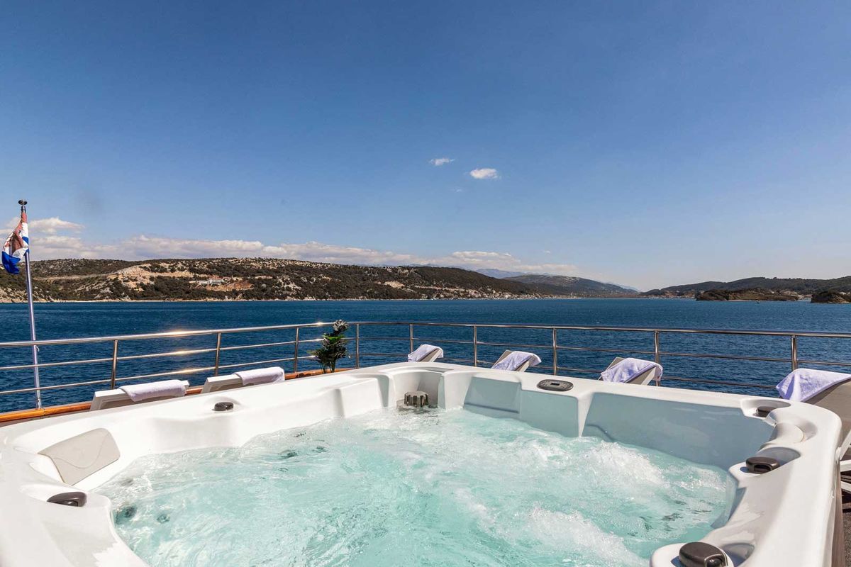 Deck of Suzana, a Gulet Luxury Motor Yacht yacht at Split, Croatia