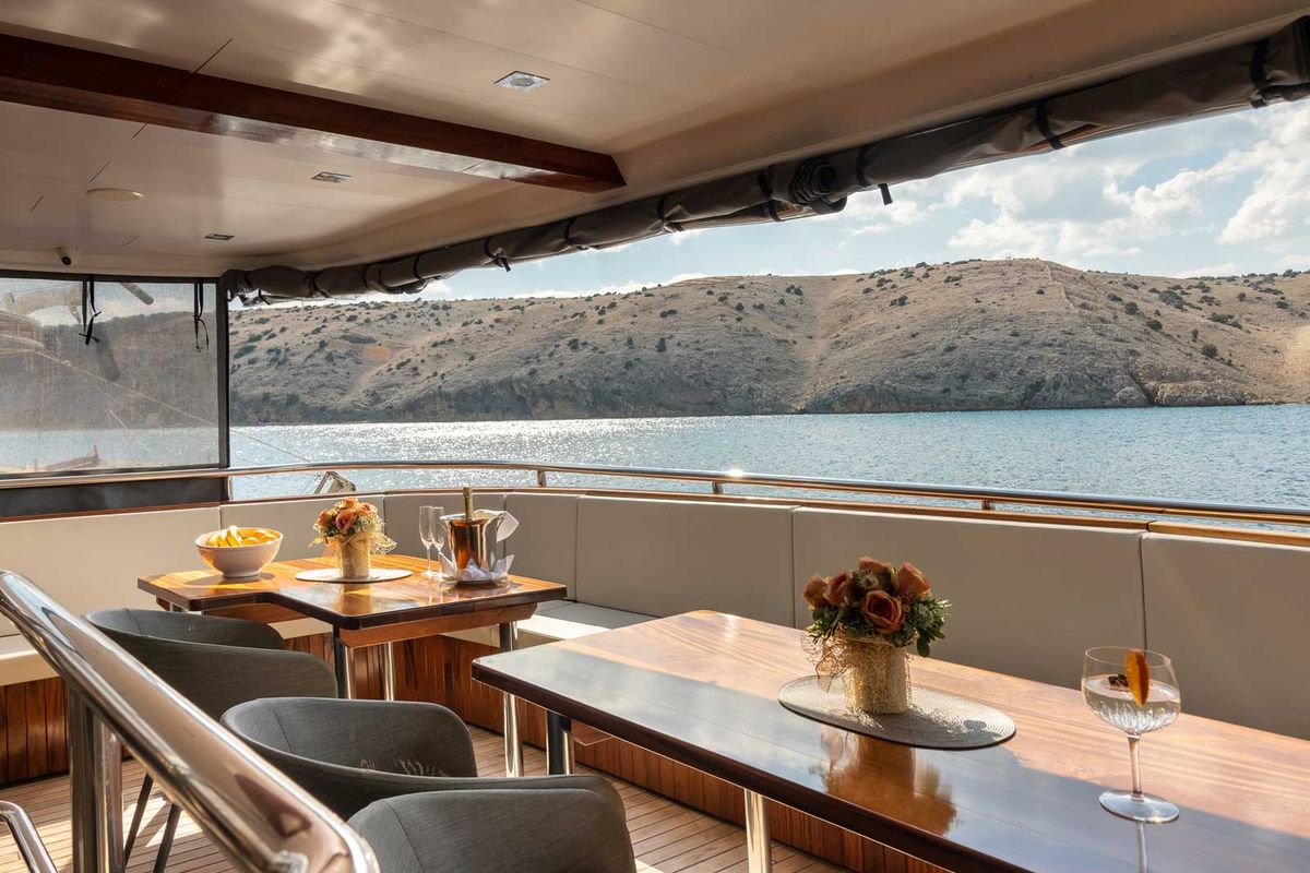 Deck of Suzana, a Gulet Luxury Motor Yacht yacht at Split, Croatia