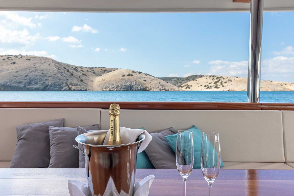 Deck of Suzana, a Gulet Luxury Motor Yacht yacht at Split, Croatia