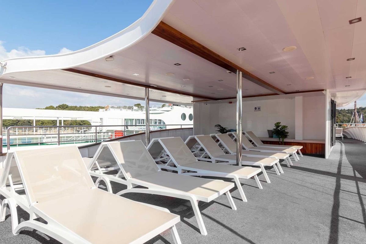 Deck of Suzana, a Gulet Luxury Motor Yacht yacht at Split, Croatia