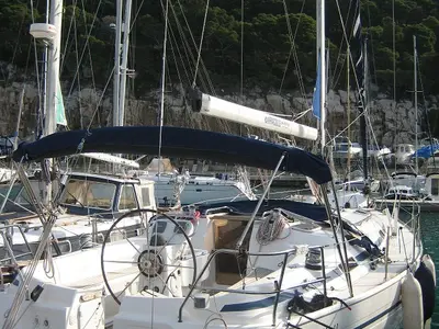 Cockpit of Seagull, a Bavaria 41 sailboat at Grad Biograd na Moru, Croatia