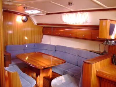 Salon of Seagull, a Bavaria 41 sailboat at Grad Biograd na Moru, Croatia