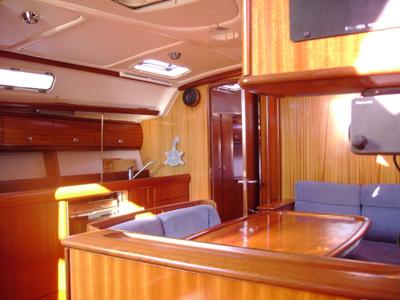 Salon of Seagull, a Bavaria 41 sailboat at Grad Biograd na Moru, Croatia
