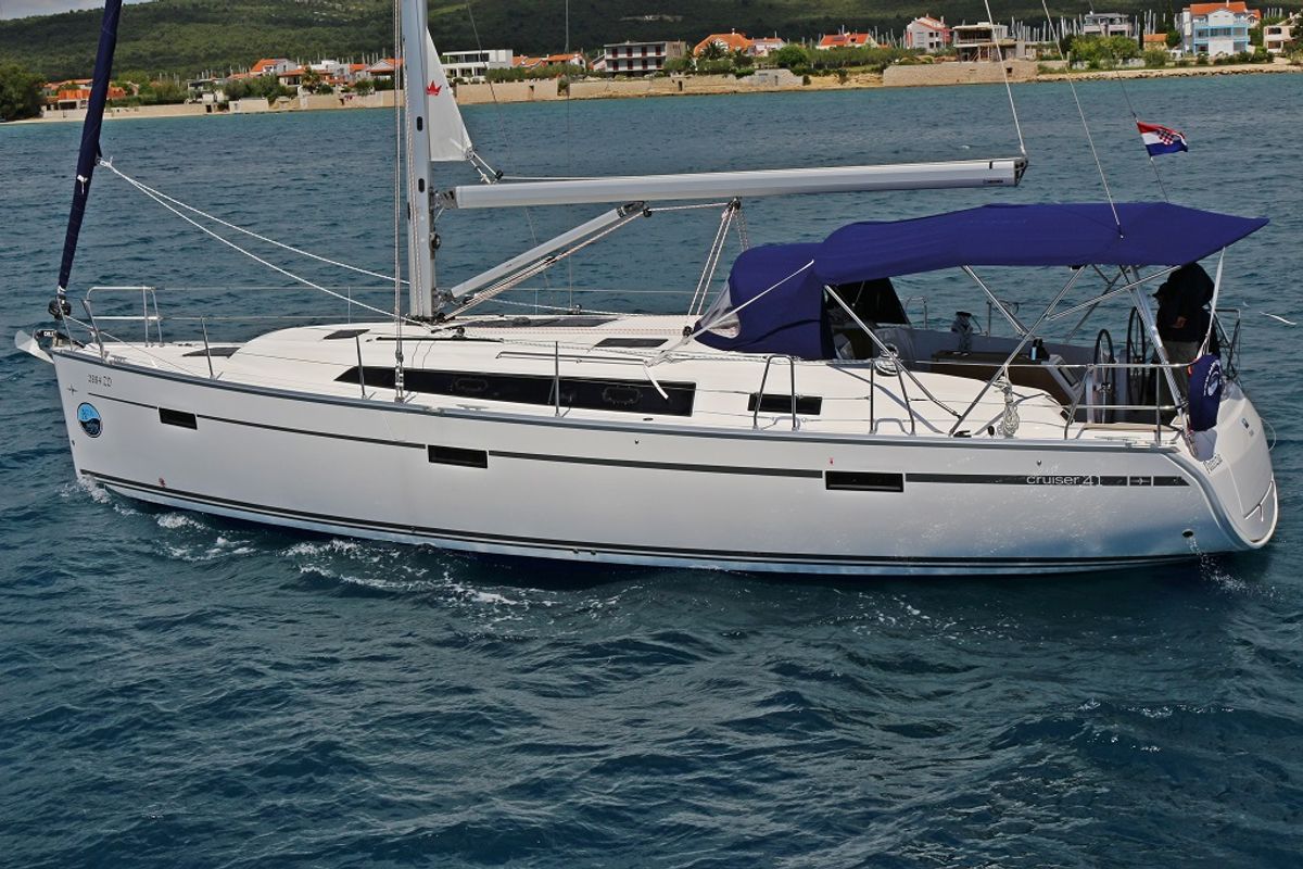 Exterior view of Patrizia, a Bavaria Cruiser 41 sailboat at Općina Sukošan, Croatia