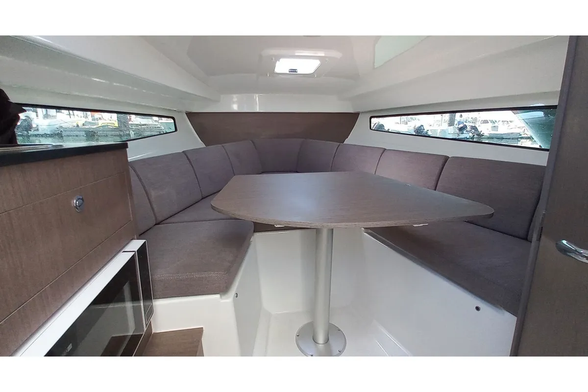 Salon of Beneteau 8, a Beneteau Flyer 8 SUNdeck motorboat at Punat, Croatia